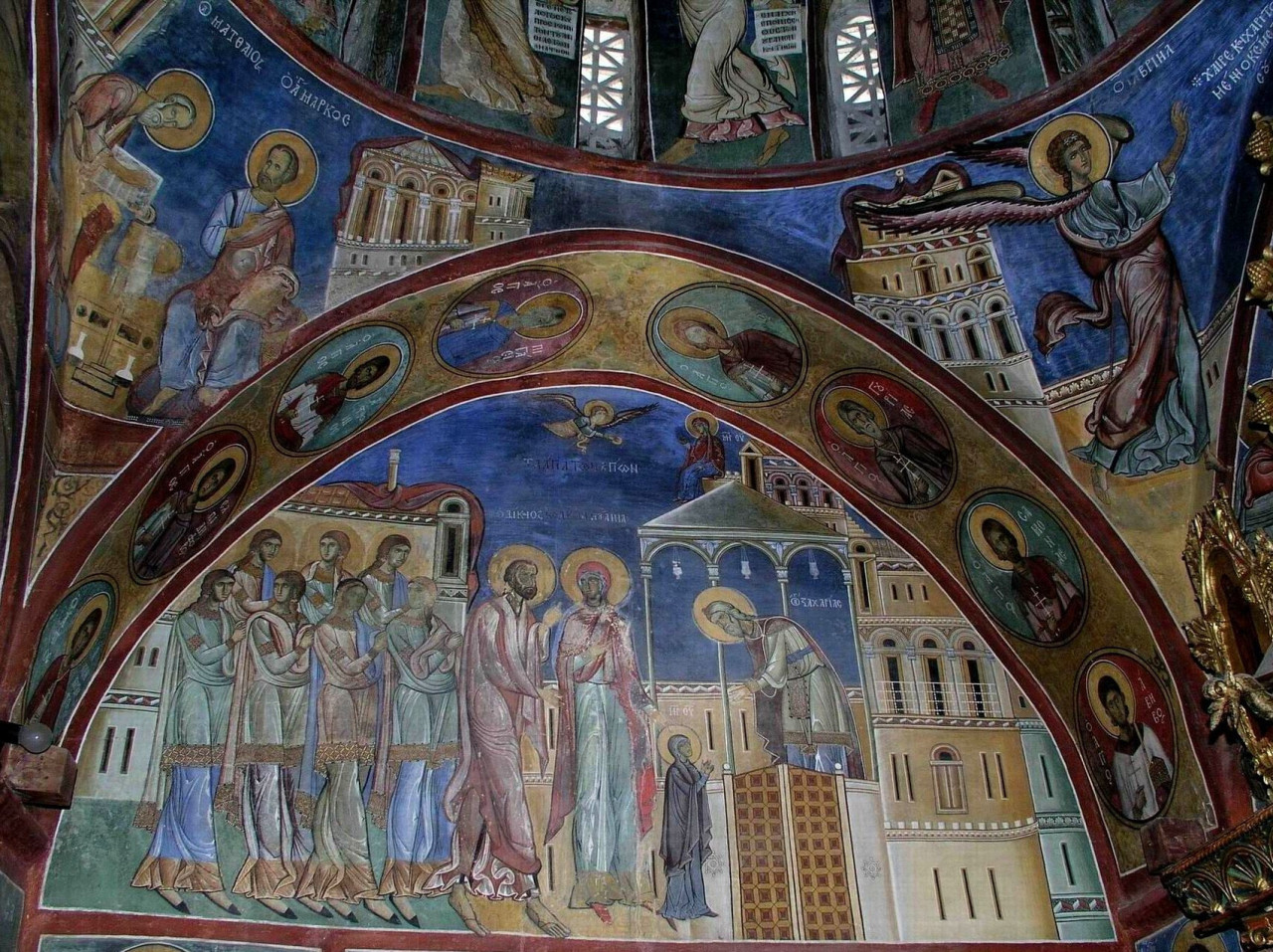 <b>Фреска церкви Панагии Аракиотиссы, Кипр, Лагудера</b>