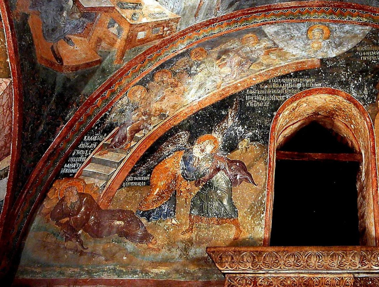 <b>Сон Иакова. Монастырь Хора в Константинополе, фреска парэкклесия (14 в)</b>