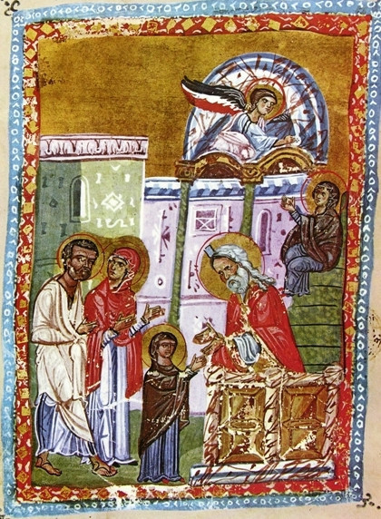 <b>Двойная миниатюра Менология (12 в.) из библиотеки Афонского Пантелеймонова монастыря</b>