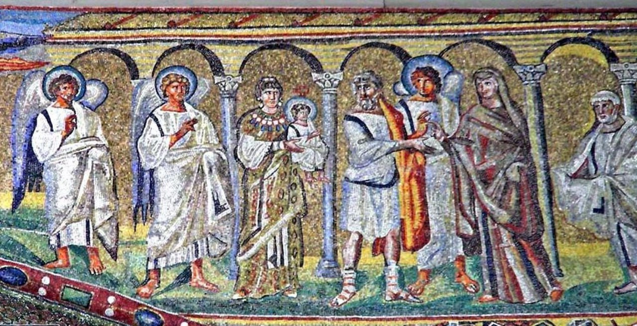 <b>Композиция «Сретение» в базилике Санта Мария Маджоре. Фрагмент.</b>