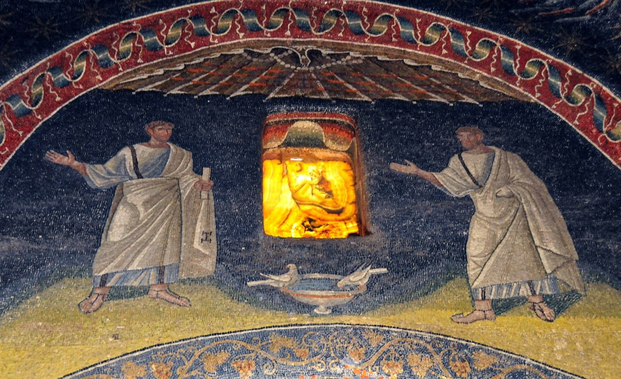 Мозаика 6 в. в Равенне (в мавзолее Галлы Плацидии и храме св. Аполлинария Нового)