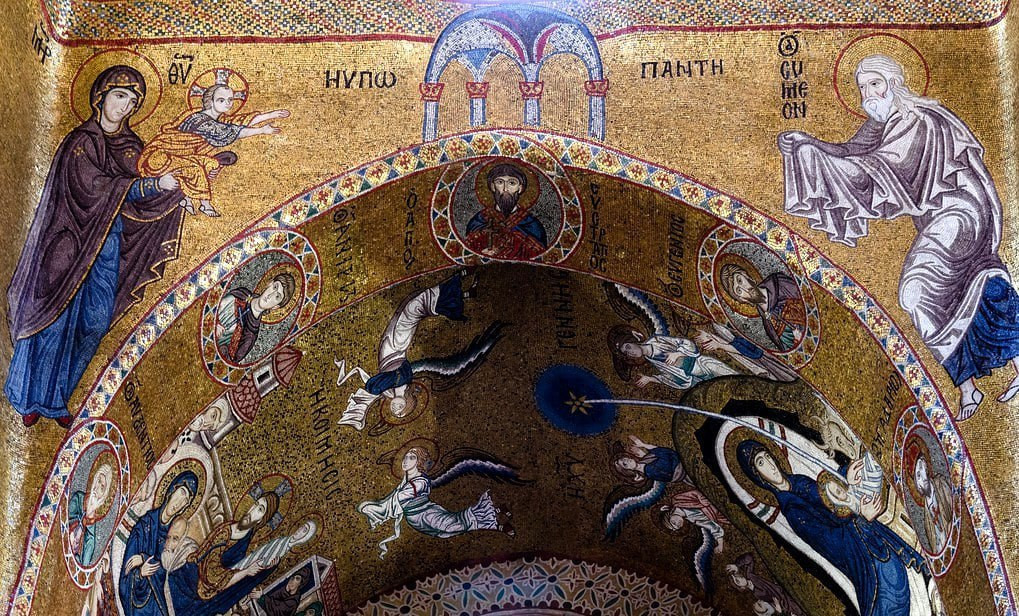 «<b>Сретение</b>»<b> в капелле Марторана в Палермо. Мозаика 12. в.</b>