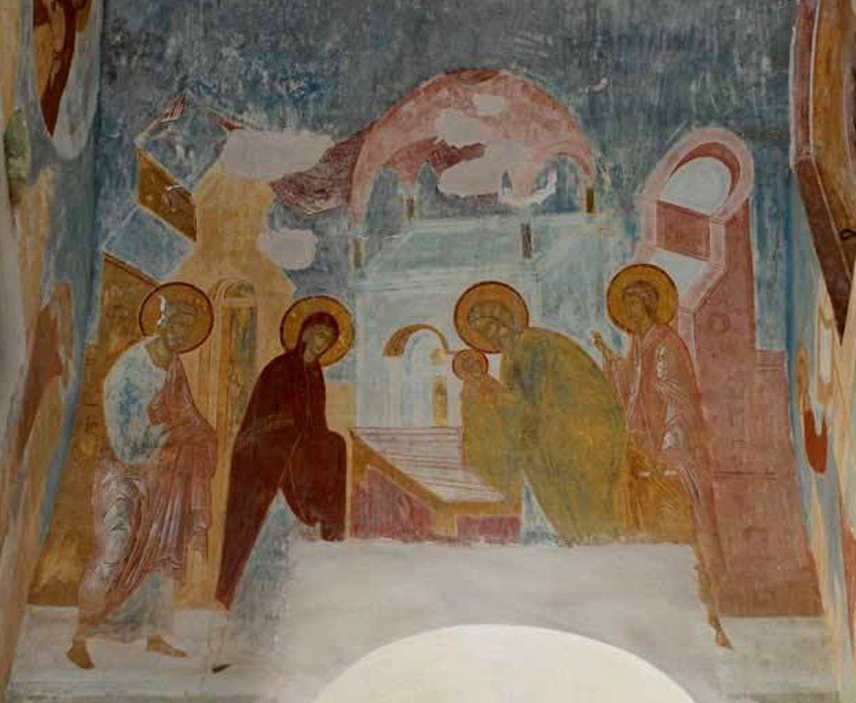 <b>«Сретение» кисти Дионисия в храме Рождества Богородицы в Ферапонтовом монастыре</b>