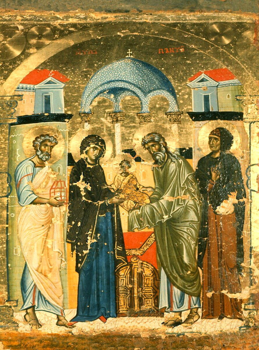 <b>«Сретение»
– фрагмент эпистилия </b><b>темплона
12 в. из собрания монастыря св. Екатерины на Синае</b>