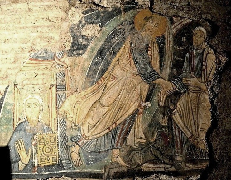 <b>Фреска</b> <b>9 в.</b> <b>в крипте</b> <b>базилики Сан
Клементе</b>