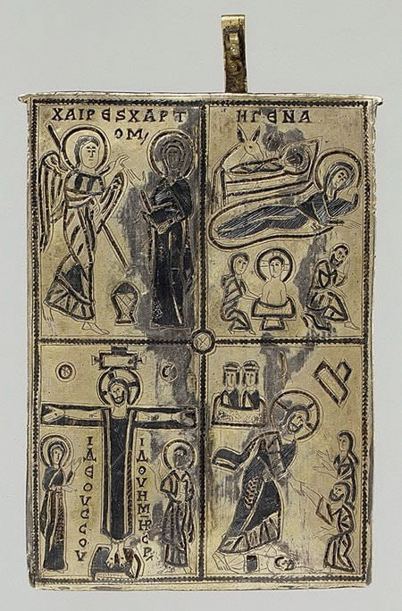 <b>Ковчежец
для хранения мощей,</b> <b>изготовленный в
конце 8-начале 9 века, т. е. в эпоху иконоборчества</b>