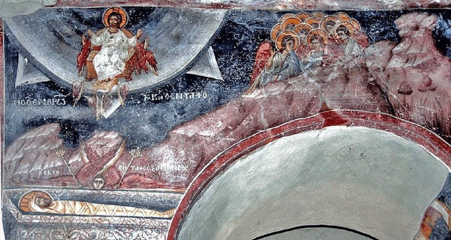 <b>Образ покоя Великой Субботы,</b> <b>церковь св.
Никиты (Македония, село Чучер, 1318
г.</b>).