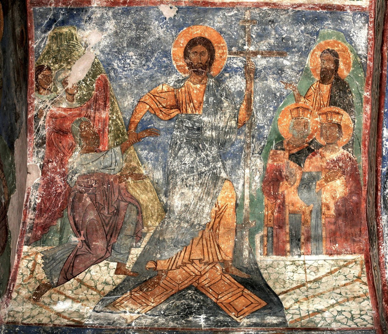 <b>Псков,
фреска в Преображенском соборе Мирожского монастыря, исполненная византийскими
художниками в 12 в.</b>