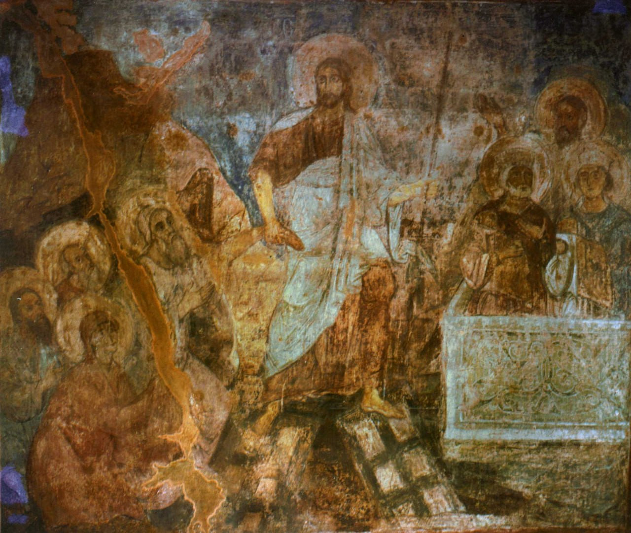 <b>Фресковая композиция Воскресения в Софийском соборе, Киев, 11 в.</b>