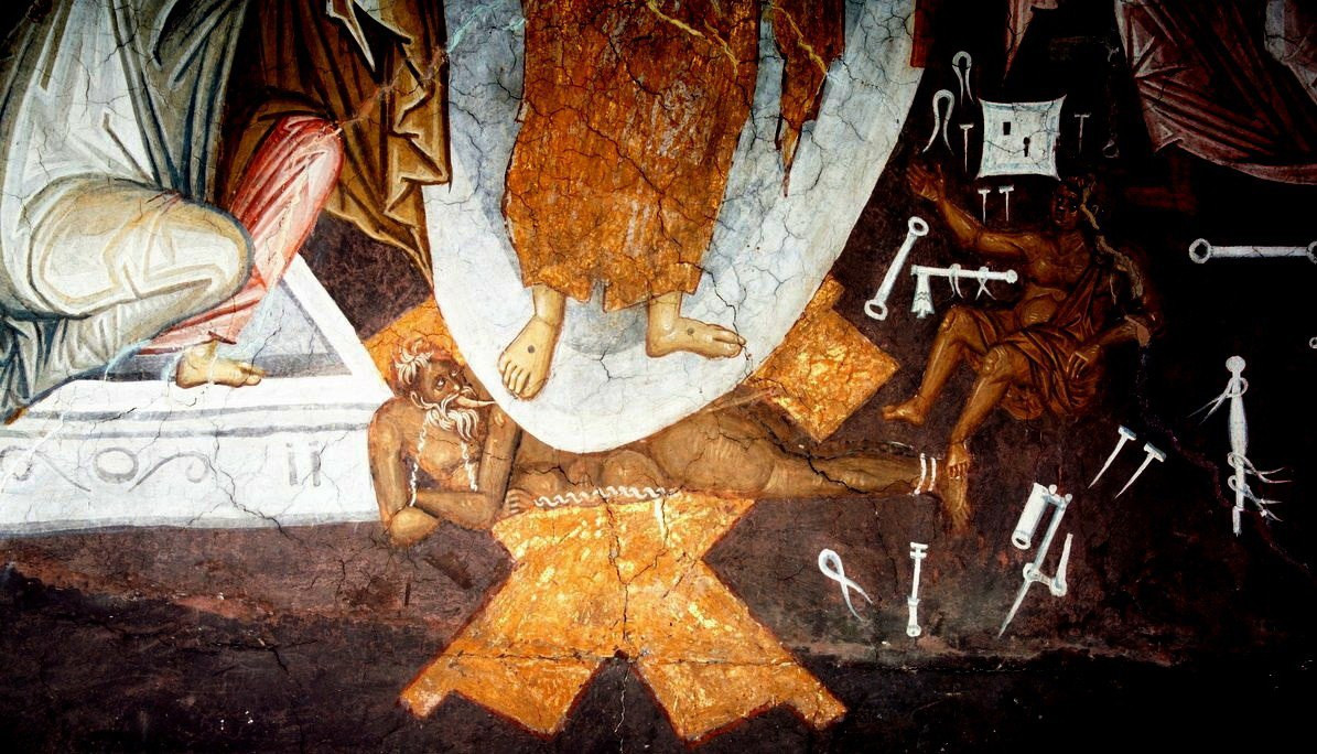 <b>Фреска в соборе Пантократора монастыря Высокие Дечаны. Фрагмент. Роспись середины 14 в., Сербия, Косово.</b>